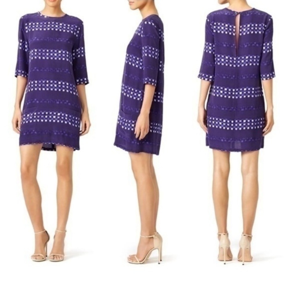 ✅ Equipment Femme Dress Audrey Shift Mini in Ultra Marine Purple